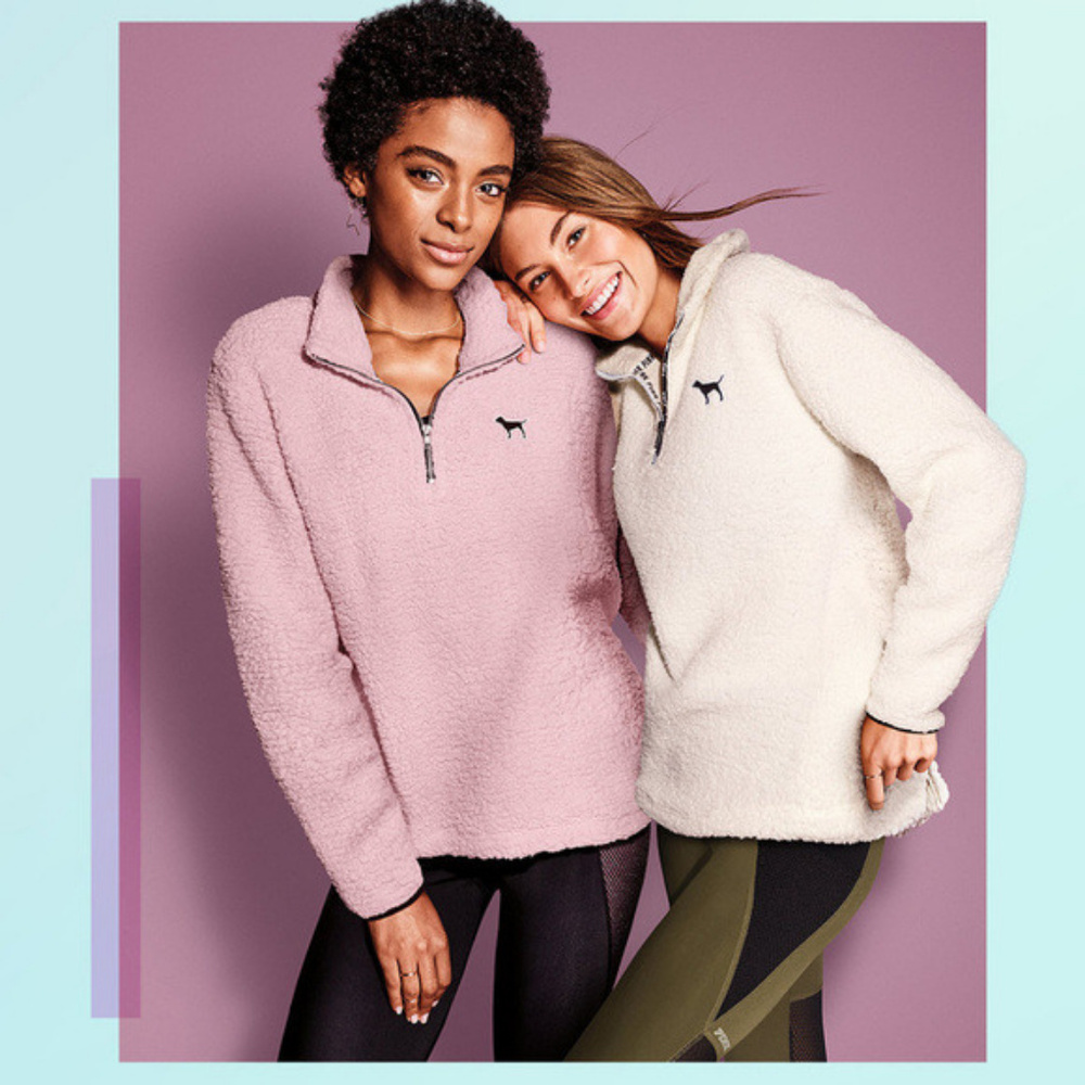 Victoria's Secret Sherpa Boyfriend Quarter Zip